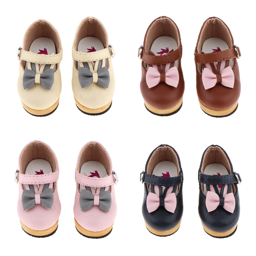 1/6 Scale PU Leather Ankle Strap Wedge Shoes for 27cm Obitsu, Blythe, Licca-Chan, Momoko 12 inch Dolls