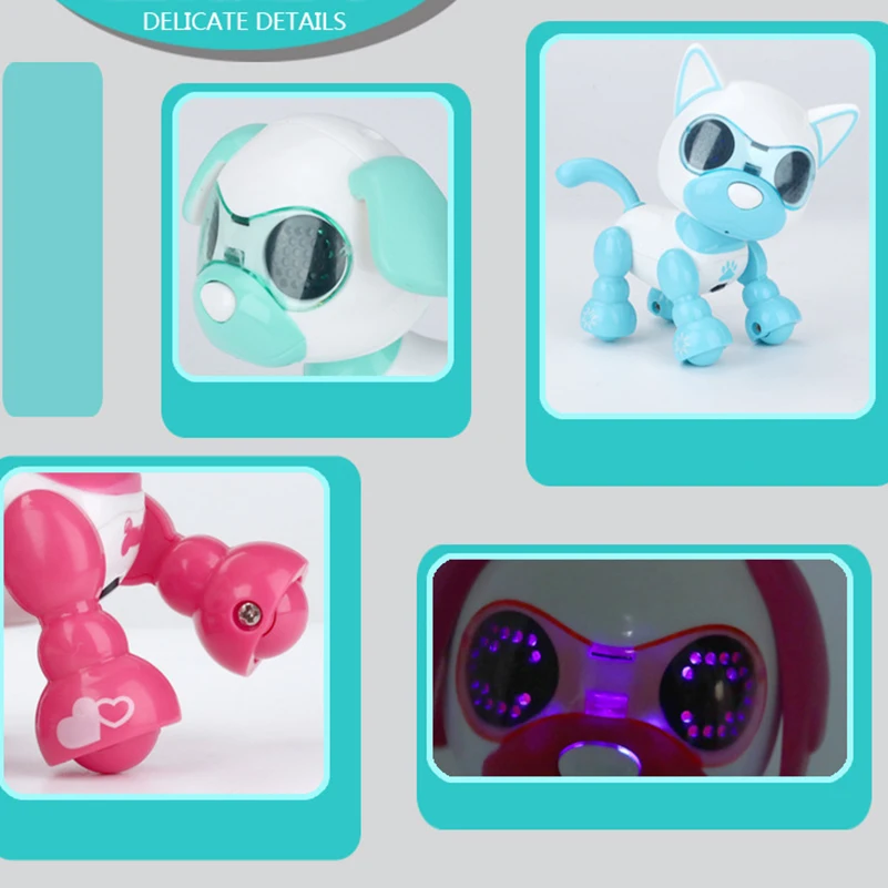 Новые Электронные Домашние животные робот собаки с музыкальным освещением прогулки милый интерактивный робот собака электронные игрушки для детей подарок