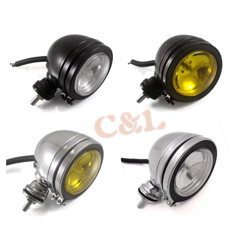 

1 Pcs Motorcycle Retro Spot Light Fog Light Passing Driving Head Light Fit For Harley Honda Suzuki