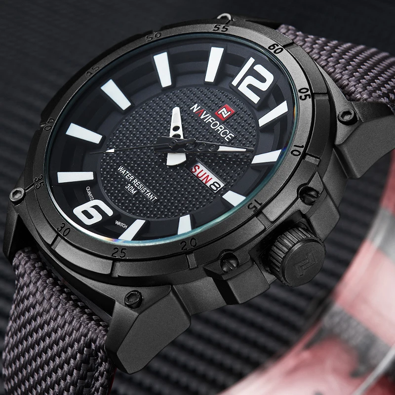 

2018 Top Brand NAVIFORCE Military Watches Men week Date Fashion Casual Canvas Leather Sport Quartz Male Clock Relogio Masculino