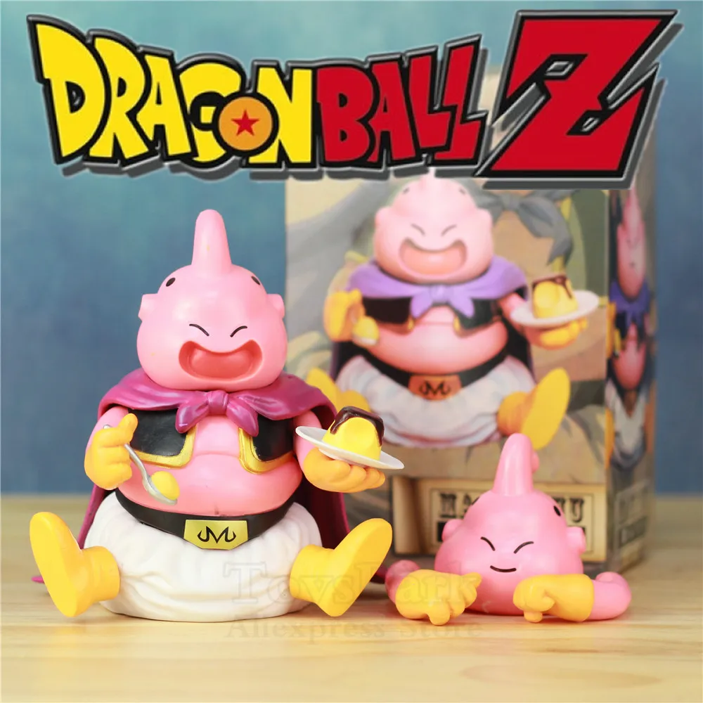 

NEW Dragon Ball Majin BUU 15cm 6" Figure Dragonball Z GT Super Saiyan Cute Q Fat Kid Buu Doll Statue Toys 2 Heads Eating Food