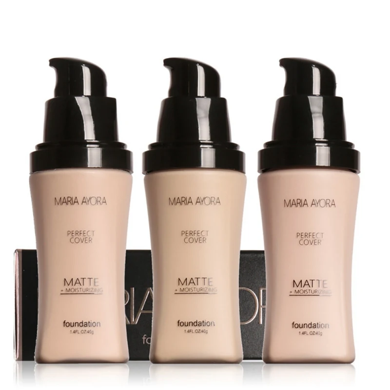 

MARIA AYORA Foundation Moisturizing Long Lasting Oil Control Full Cover Up Blemishes Concealer Base Makeup Cosmetics Recommend