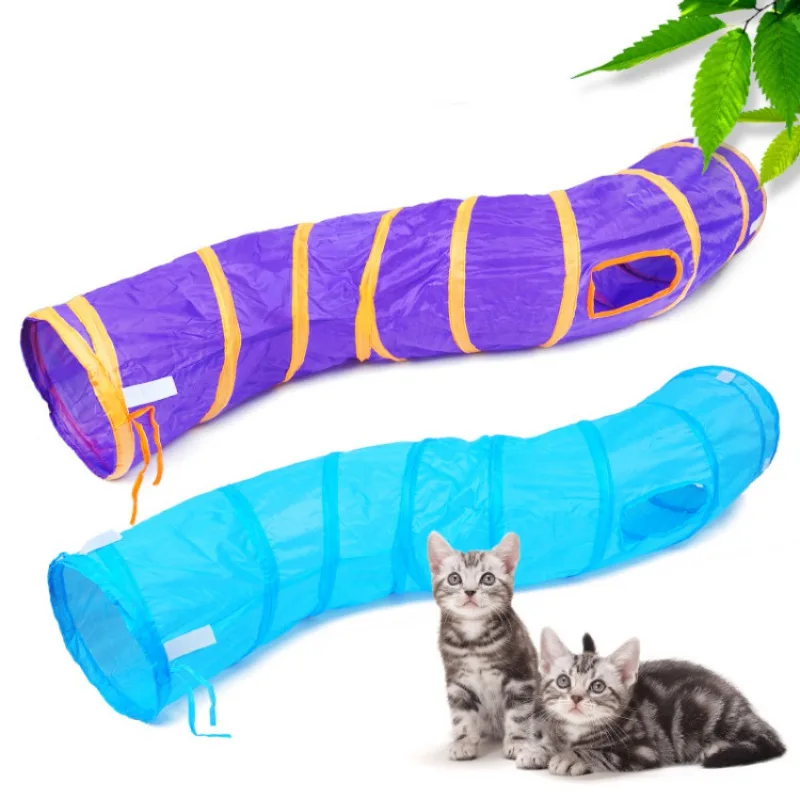 

Durable Interactive Pet Tunnel Pet Rolling Toy Cat Nest Tent S Shape Collapsible Tunnel Toy Exercise Playground For Rabbits Kitt