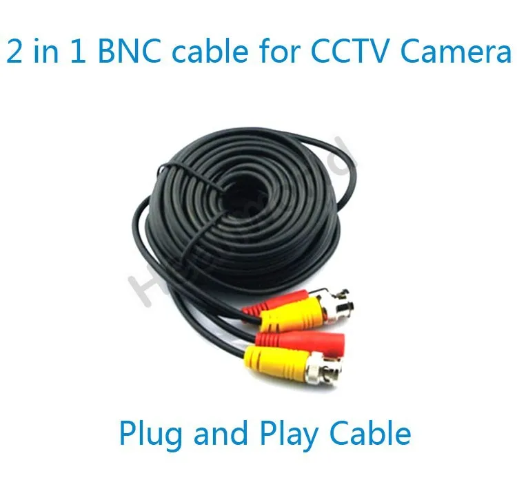 

Heanworld 2 in 1 BNC cable 20 meters BNC Video Power Cable All-in-one video and power cable CCTV Plug&Play Cable for CCTV camera