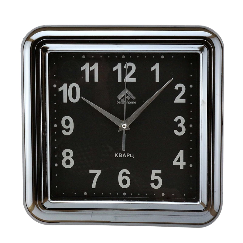 Black Square Large Wall Clocks Simple Living Room Office Study Quartz Digital Needle Wall Clock
