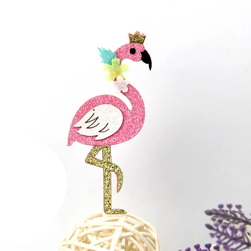 Flamingo Cake Toppers Happy Birthday Love Cake Topper Bride Cupake Flags Wedding Baby Shower DIY  Kids Party Valentine