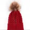 Женские шляпки теплая зима для маленьких мальчиков и девочек, вязаная шапочка, шапка, шляпы - Цвет: Красный