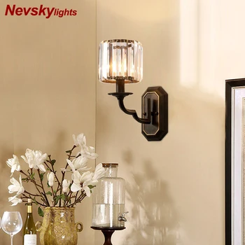 

Classic wall lamp living room crystal sconce bedroom led mirror wall light kitchen fixtures foyer black wall lighting balcony