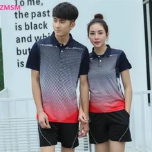ZMSM, парные рубашки с отложным воротником для мужчин и wo, мужские теннисные рубашки и шорты, комплект спортивной одежды для бадминтона, настольного тенниса, Y103