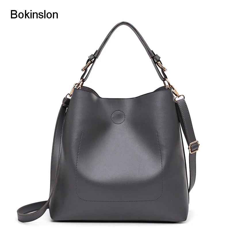 

Bokinslon Women Shoulder Bags PU Leather Fashion Woman Handbag Bags Solid Color Elegant Female Composite Bag