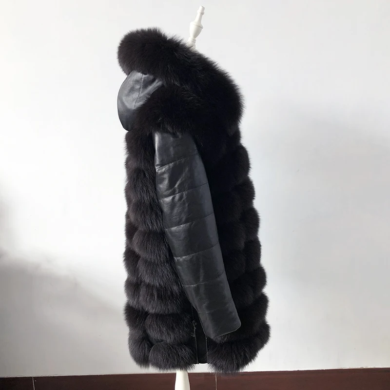Новые зимние пальто с мехом женщин отправленные преодолеть краткое описание пальто лисий мех енота мочевого пузыря куртка с капюшоном