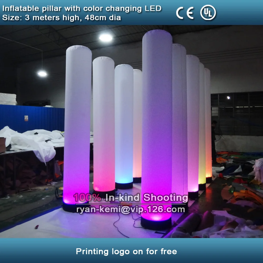 Buy 3mH 48cm dia LED lighting Inflatable pillar
