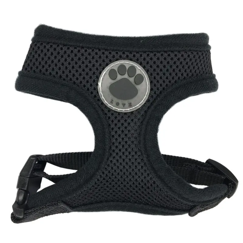 

IALJ Top LOVE Paw Rubber Adjustable Soft Breathable Harness Dog Cat Control Nylon Mesh Vest Armor Pet Puppy Soft Breastband