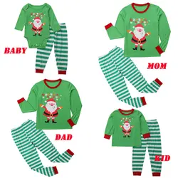Семейный Рождественский пижамный комплект, пижамный комплект в полоску, семейная одежда для сна, пижамный комплект