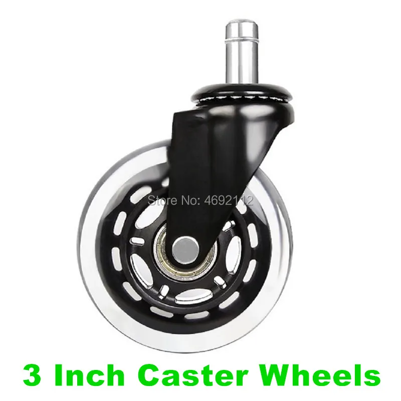5pcs 3" Universal Mute Wheel Replacement Office Chair Wheels Black