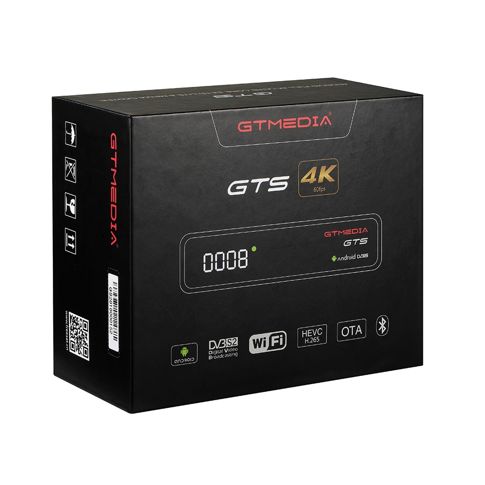 GTmedia GTS-цифра спутниковый телевизионный ресивер для DVB-S2Android 6,0 ТВ коробка+ DVB-S/S2 Android 6,0 ТВ контейнер под элемент питания 2 Гб Оперативная память 8 ГБ Встроенная память BT4.0 GTMEDIA GTS
