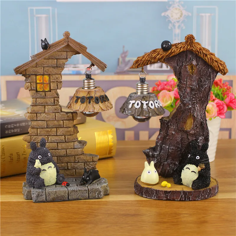 

1pcs 10.5*6.5*20cm 2kinds Totoro Nightlight Arrangements Decoration Action Figures Figurine Resin handicraft Miniatures
