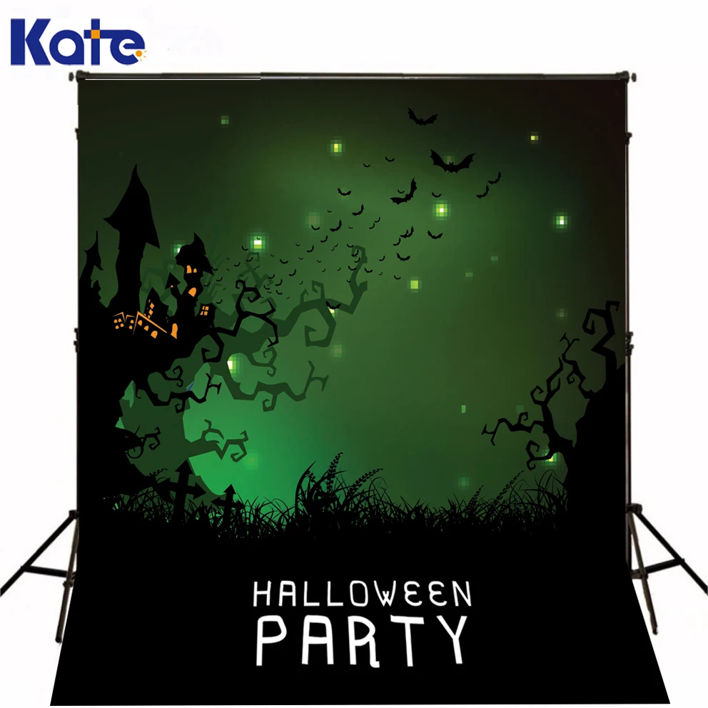 Фон для фотосъемки Telones De Fondo Fotografia Liso Happy Halloween черный пол летучая мышь Kate |