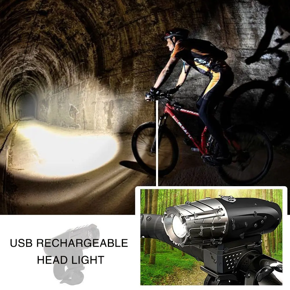 Cheap LED Super Bright Bicycle Headlights USB Charging Waterproof Lithium Battery Rear Bike Lamp Cycling Intimate Accessories 18