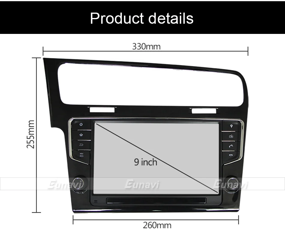 Eunavi четырехъядерный 9 ''1 din Android 9,0 автомобильный Радио плеер gps навигация для VW golf 7 golf 7 2013- головное устройство стерео аудио