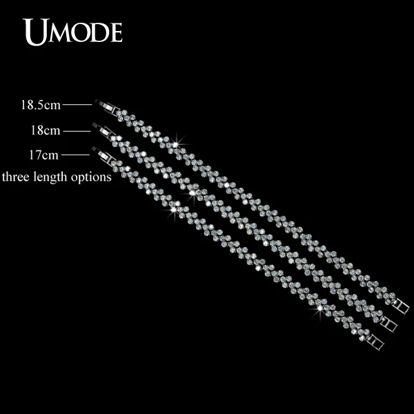 UMODE الأزياء العلامة التجارية تصميم روما AAA + زركون الأحجار الكريستال تمهيد الذهب الأبيض كولو سوار للتنس للنساء مجوهرات UB0001