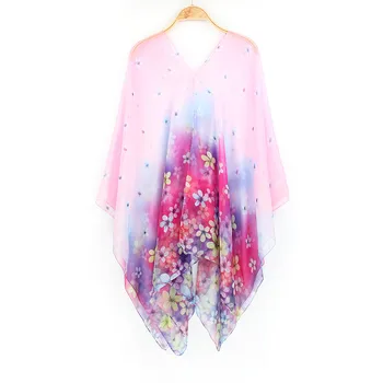 

New Spring Summer Beach Cover Up Scarves Chiffon Georgette Women Scarf Sun Headscarf 100*150CM AD129