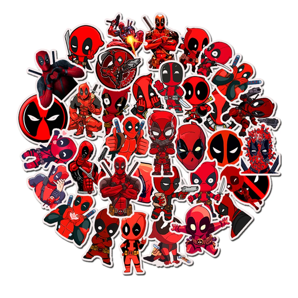 35pcs Marvel The Avengers Deadpool Cartoon Stickers for luggage laptop Decal Skateboard Stickers Moto Bicycle Car Guitar Sticker 35pcs Marvel The Avengers Deadpool Cartoon Stickers for luggage laptop Decal Skateboard Stickers Moto Bicycle Car Guitar Sticker