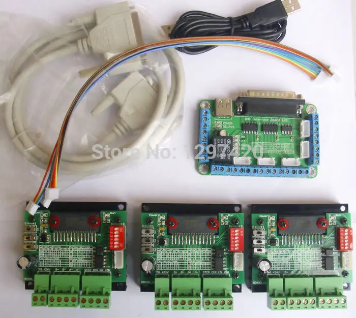 

Free shipping mach3 CNC 3 Axis TB6560 Stepper Motor Driver Controller Kit,for nama17 nema23 two-phase,3A stepper motor