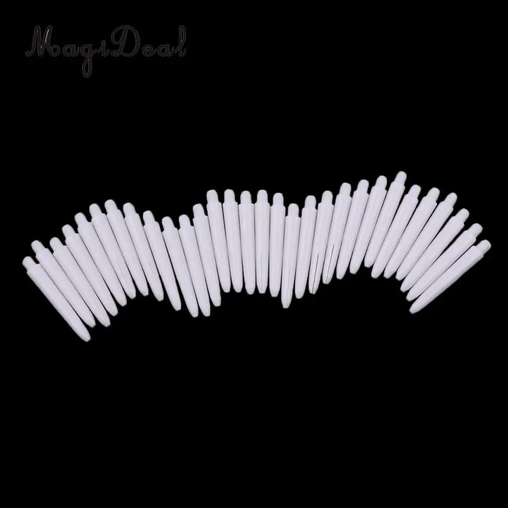 MagiDeal 30 Pieces 35mm 2BA Thread Plastic Re-Grooved Dart Stems Shafts / 6 Colors
