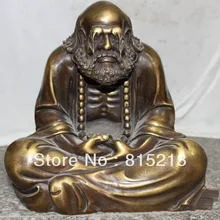 Bi00525 1" Китайский Чистая Бронзовый Архат Дамо Бодхидхарма Дхарма Будды Seaten Бисера Статуя