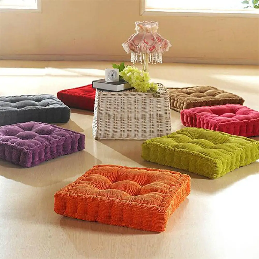 

Chair Cushion Solid Color Elastic Thicken Seat Mat Square Floor Cushion For Home Office Chair 12 Colors Can Choose