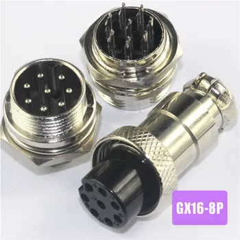 

40set=80pcs GX16-8P Industrial Adaptor M16 8Pin Jack+Plug Wire Panel Connector kit 16mm Aviation Plug Interface