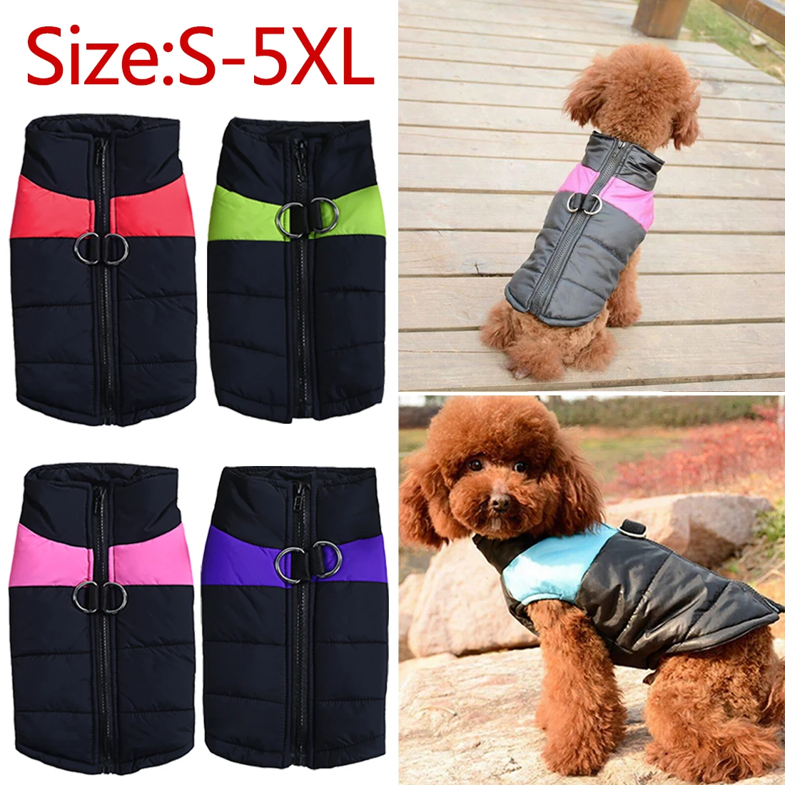 

Waterproof Dog Clothing Jacket Winter Warm Pet Dog Vest Clothes For Small Dogs chihuahua Puppy Raincoat ropa perro S-5XL