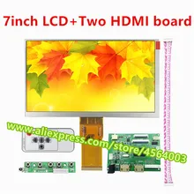 7 дюймов 1024*600 TFT матрица дисплей экран ips lcd HD монитор 50 контактов ttl контроллер драйвер платы два HDMI 2 для raspberry pi 3