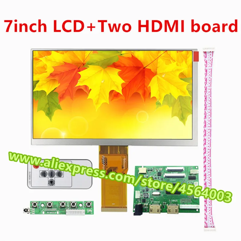 

7 inch 1024*600 TFT Matrix Display Screen IPS LCD HD Monitor 50pins TTL Controller Driver Board Two HDMI 2 for raspberry pi 3