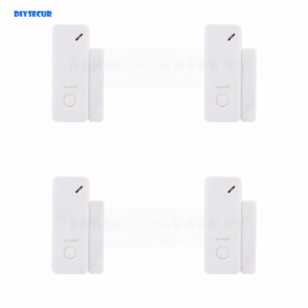 Kopen DIYSECUR 4 stks Draadloze 433 Mhz Deur Magnetische Sensor voor Onze Gerelateerde Thuis Alarm Beveiligingssysteem Gap sensor