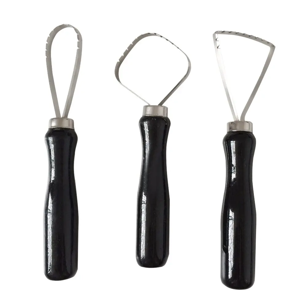 

3Pcs Sculpture Scraper Knife Carved Sludge Shaper Ceramic Pottery Clay Trimming Big Loop Tools Set