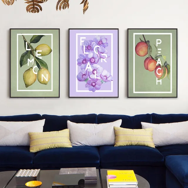 Fl Anemones Lemon Peach Painting Canvas Art Poster Prints Nordic Fl Anemones Lemon Peach Painting Canvas Art Poster Prints Nordic Restaurant Decoration Dining Room Wall Picture