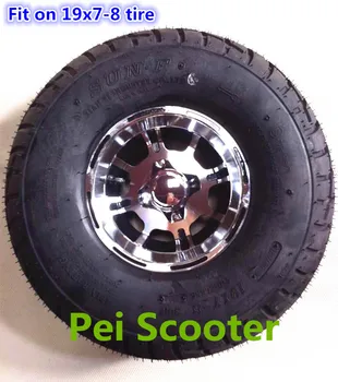 

19x7.0-8 tyre 8 inch aluminum alloy hub wheel for wheelchair and robot motor,Also Can fit on 16x6.5-8 tire pwh-8