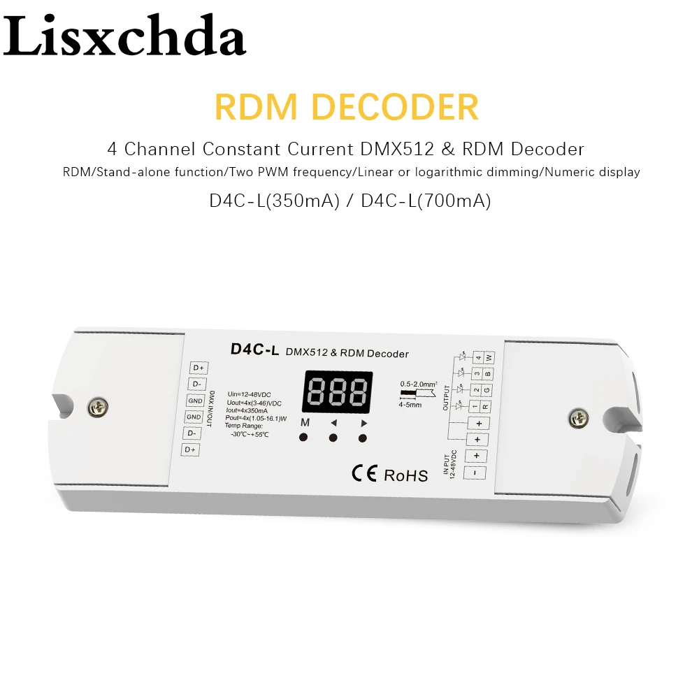 4 канальный PWM текущий приемник DMX512 декодер светодиодный контроллер dmx драйвер