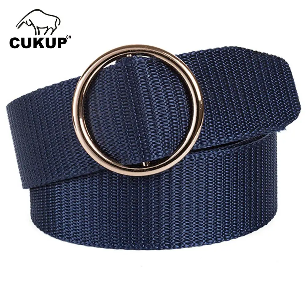 CUKUP Ladies Leisure Ring Buckle Metal Belt Women's Quality Fashion Nylon Belts Striped Pattern Accessories for Women CBCK104 new shoulder strap wider adjustable colorful stripe pattern ladies crossbody diy thickened fashion nylon bag strap accessories