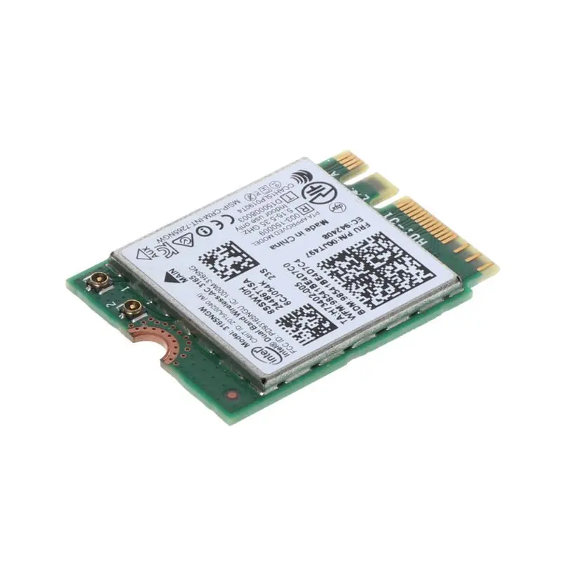 Intel 00JT497 3165NGW беспроводной-AC двухдиапазонный для lenovo ThinkPad Bluetooth WiFi IBM карта ноутбук NGFF Wlan