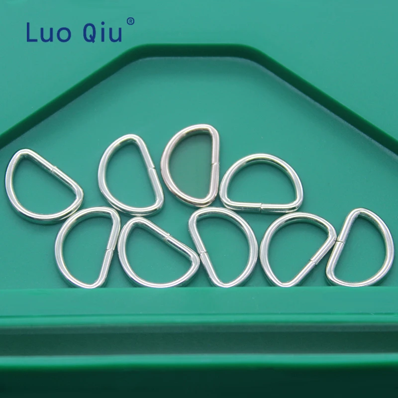 

Luo Qiu (500 шт./лот) серебристые металлические пряжки с D-образным кольцом 12 мм, аксессуары для одежды, сумки, пряжки, материалы для багажа
