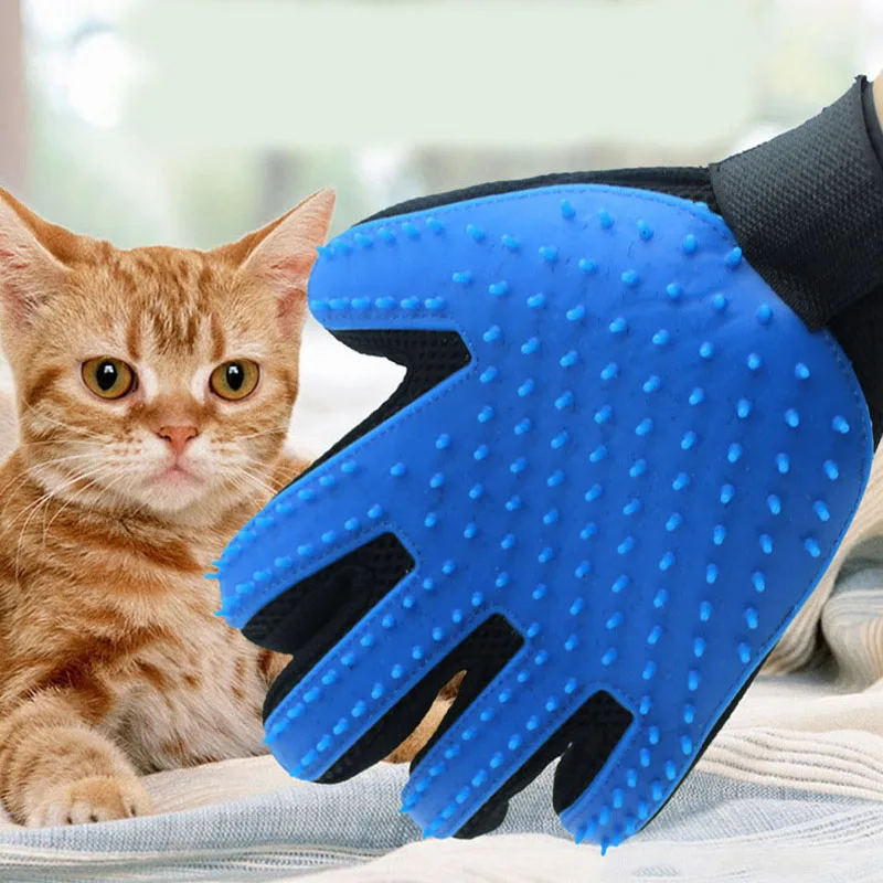 Pet Brush Glove Cat Grooming Massage Bath Clean Brush Glovein Cat