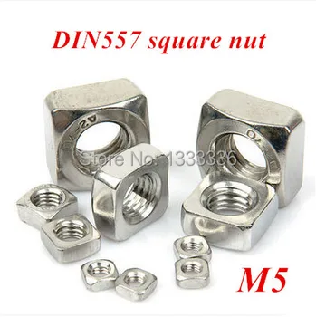 

100pcs M5 DIN557 Square Nut Metric A2 Stainless Steel Square Screw Support Aluminum Profile M3M4M5M6M8M10M12 Avaiable