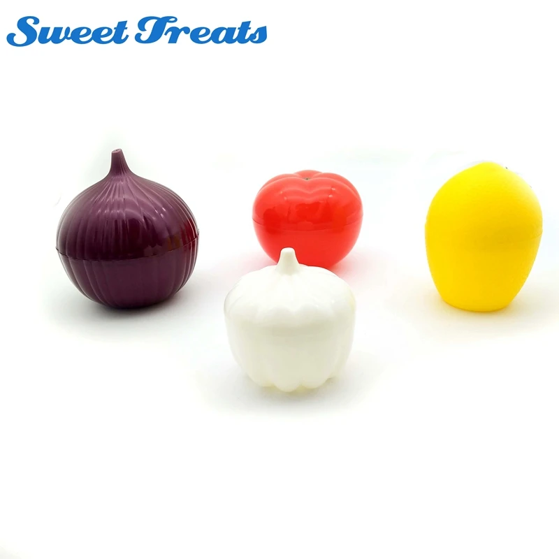 

Sweettreats 4 Pack Fruit & Vegetable Storage Containers,Onion, lemon, tomato and garlic saver