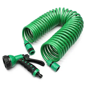 

7.5M Expandable Spring Tube Retractable Hose Water Spray Gun Nozzle for Car Washing Cleaning Tools Garden Flower Lawn Watering