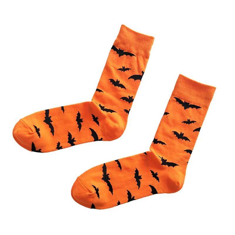 Летучие мыши Хэллоуин и тыквенный узор хлопковые носки в харакуку стиль модные высококачественные вечерние нолвети Косплей - Цвет: pumpkin