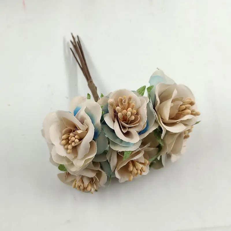 6 шт. 4 см миниатюрные искусственные цветы, украшенные ромашками для свадьбы, украшения ручной работы