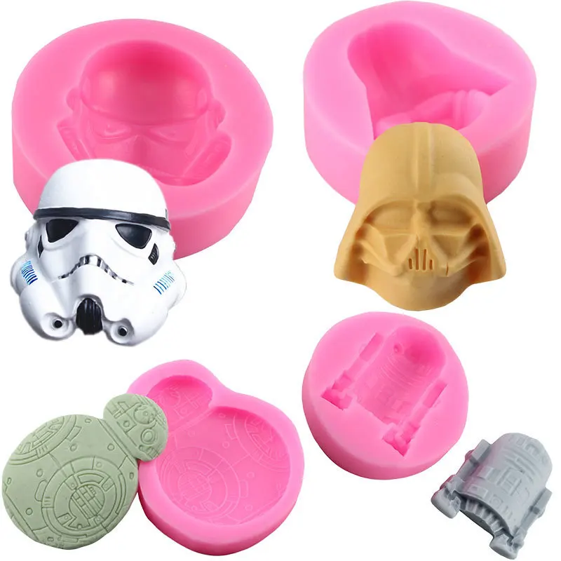 

3D Baking Silicone Mold Star Wars Candy Chocolate Gumpaste Molds Baby Birthday Party Cake Decorating Tools Resin Clay Soap Mould